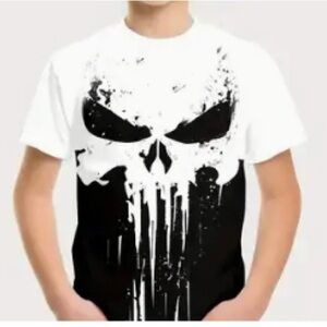 SHEIN White and Black Graphic Tee